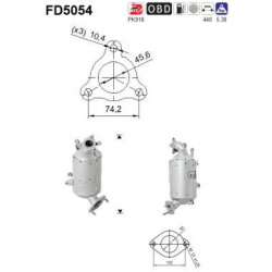 DPF, kietųjų dalelių filtras
                                FD5054, AS, FD5054, auto detalė