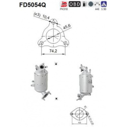 DPF, kietųjų dalelių filtras
                                FD5054Q, AS, FD5054Q, auto detalė