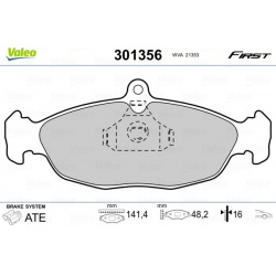 stabdžių trinkelių rinkinys, diskinis stabdys ESSENTIAL
                                VALEO                             