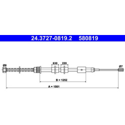 Trosas, stovėjimo stabdys
                                ATE                                                24.3727-0819.2,