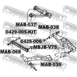 korekcinių išvirtimo varžtų rinkinys
                                FEBEST                                0429-005-KIT, 