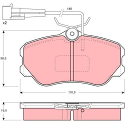 stabdžių trinkelių rinkinys, diskinis stabdys
                                TRW                                GDB1095, 