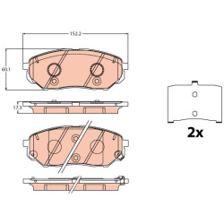 Stabdžių kaladėlės priekinės, PREMIUM kokybė
                                TRW                                GDB2195