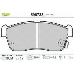 stabdžių trinkelių rinkinys, diskinis stabdys
                                VALEO                                       