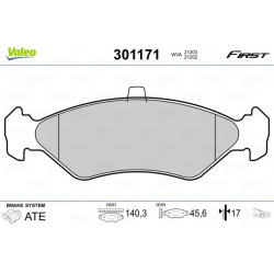 stabdžių trinkelių rinkinys, diskinis stabdys ESSENTIAL
                                VALEO                             