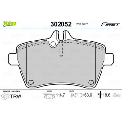 stabdžių trinkelių rinkinys, diskinis stabdys ESSENTIAL
                                VALEO                             