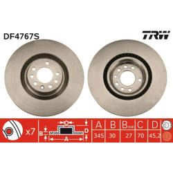 stabdžių diskas (1vnt) TRW SINGLE
                                DF4767S, TRW, DF4767S, auto detalė