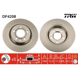 stabdžių diskas (1vnt)
                                TRW                                                DF4208, TRW, DF42