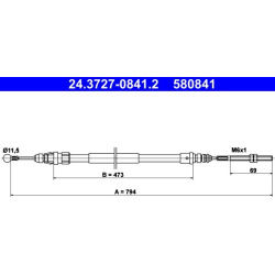 trosas, stovėjimo stabdys
                                ATE                                                24.3727-0841.2,
