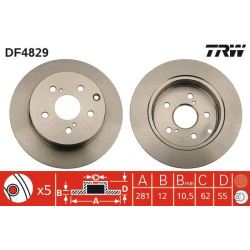 Stabdžių diskai (2vnt), galiniai, PREMIUM kokybė
                                TRW                                DF4829