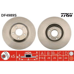 stabdžių diskas (1vnt) TRW SINGLE
                                DF4989S, TRW, DF4989S, auto detalė