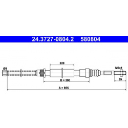trosas, stovėjimo stabdys
                                ATE                                                24.3727-0804.2,