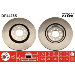 stabdžių diskas (1vnt) TRW SINGLE
                                DF4478S, TRW, DF4478S, auto detalė