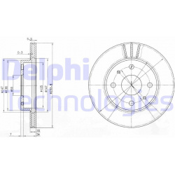 stabdžių diskas (1vnt)
                                DELPHI                                                BG3555, Nenuro