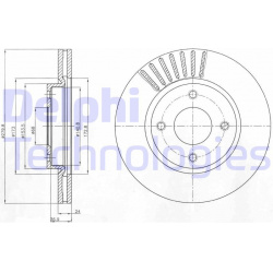 stabdžių diskas (1vnt)
                                DELPHI                                                BG4337, Nenuro