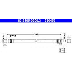 stabdžių žarnelė
                                ATE                                83.6105-0200.3, ATE, 836105-02003, au