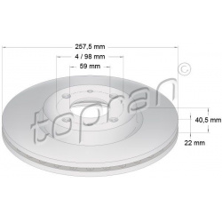 stabdžių diskas (1vnt)
                                TOPRAN                                                722 598, Nenur