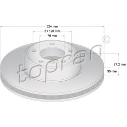 stabdžių diskas (1vnt) COATED
                                TOPRAN                                                500 943