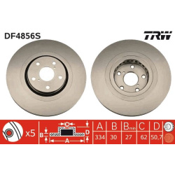 stabdžių diskas (1vnt) TRW SINGLE
                                DF4856S, TRW, DF4856S, auto detalė