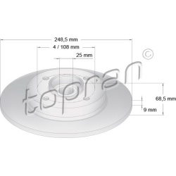stabdžių diskas (1vnt) COATED
                                TOPRAN                                                721 185
