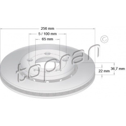 stabdžių diskas (1vnt) COATED
                                TOPRAN                                                110 434