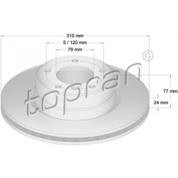 stabdžių diskas (1vnt) COATED
                                TOPRAN                                                500 944
