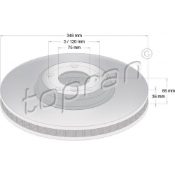 stabdžių diskas (1vnt) COATED
                                TOPRAN                                                502 238