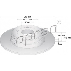 stabdžių diskas (1vnt) COATED
                                TOPRAN                                400 863, Nenurodytas ga