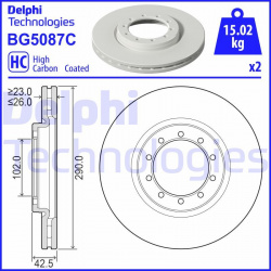 stabdžių diskas (1vnt)
                                DELPHI                                                BG5087C, Nenur