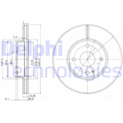 stabdžių diskas (1vnt)
                                DELPHI                                                BG3393, Nenuro