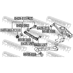 korekcinių išvirtimo varžtų rinkinys
                                FEBEST                                0429-011-KIT, 
