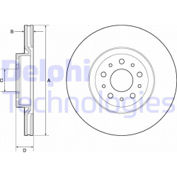 stabdžių diskas (1vnt)
                                DELPHI                                                BG4797C, Nenur
