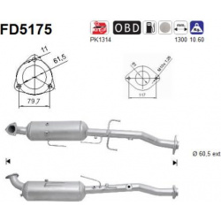 DPF, kietųjų dalelių filtras
                                                FD5175, AS, FD5175, auto detalė