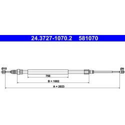 trosas, stovėjimo stabdys
                                ATE                                                24.3727-1070.2,