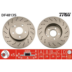 stabdžių diskas (1vnt) TRW SINGLE
                                DF4813S, TRW, DF4813S, auto detalė