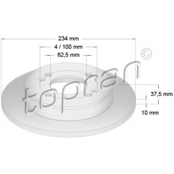 stabdžių diskas (1vnt) COATED
                                TOPRAN                                                821 169