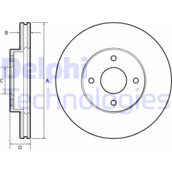 stabdžių diskas (1vnt)
                                DELPHI                                                BG4454, Nenuro