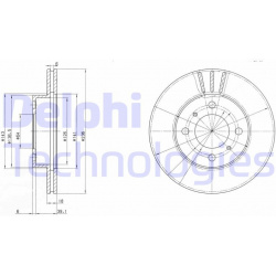 stabdžių diskas (1vnt)
                                DELPHI                                                BG2810, Nenuro