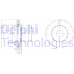 stabdžių diskas (1vnt)
                                DELPHI                                                BG2419, Nenuro