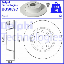 stabdžių diskas (1vnt)
                                DELPHI                                BG5089C, Nenurodytas gamintoja