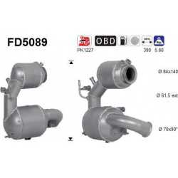 DPF, kietųjų dalelių filtras
                                                FD5089, AS, FD5089, auto detalė