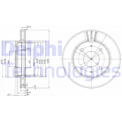 stabdžių diskas (1vnt)
                                DELPHI                                                BG3202, Nenuro