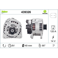 kintamosios srovės generatorius VALEO ORIGINS NEW OE TECHNOLOGY
                                                439326, VALE