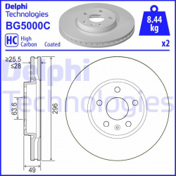 stabdžių diskas (1vnt)
                                DELPHI                                                BG5000C, Nenur