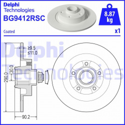Stabdžių diskas
DELPHI BG9412RSC, Nenurodyta