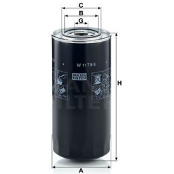 alyvos filtras
                                MANN-FILTER                                                W1170, MANN-FILTER,