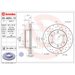 stabdžių diskas (1vnt) XTRA LINE - Xtra
                                BREMBO                                             