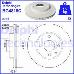 Stabdžių diskas
DELPHI BG4818C, Nenurodytas