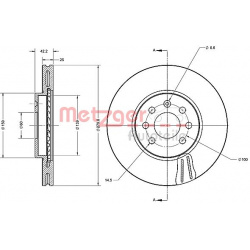 stabdžių diskas (1vnt)
                                METZGER                                                6110261, Nenu