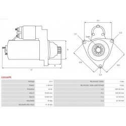 starteris Remanufactured AS-PL
                                S3044PR, AS-PL, S3044PR, auto detalė
